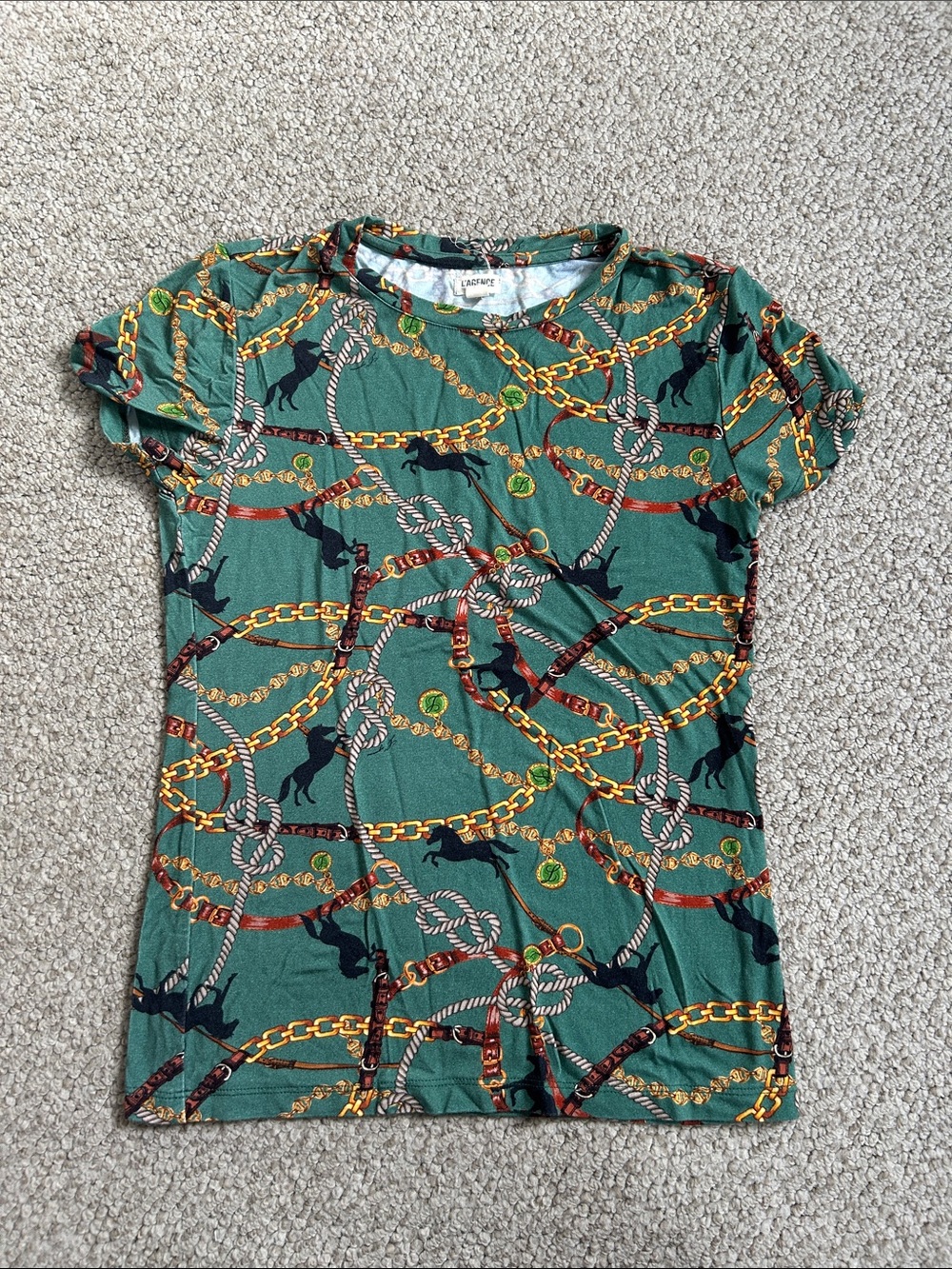 Green Chain & Rope Print Tee